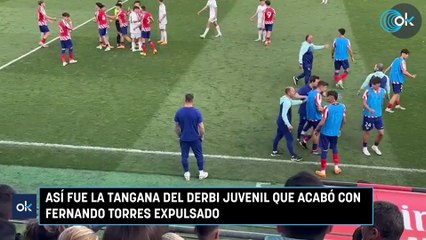 Así fue la tangana del derbi juvenil que acabó con Fernando Torres expulsado