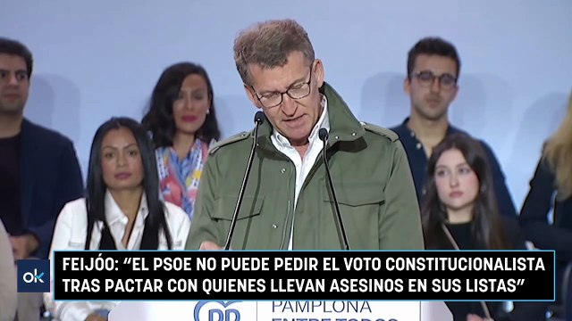 Feijóo: El PSOE no puede pedir el voto constitucionalista tras pactar con quienes llevan asesinos en sus listas