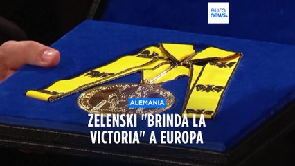 Zelenski brinda a Europa por anticipado su victoria a Rusia en la entrega del premio Carlomagno