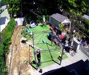 Woman Falls Down While Trying To Hang Up Lights