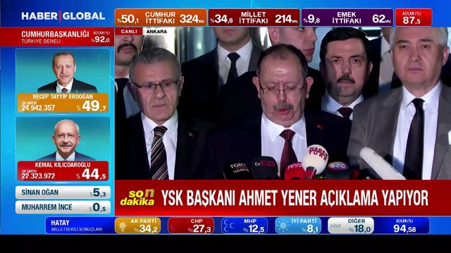 YSK Başkanı Yener'den geçici olmayan sonuçlar hakkında açıklama