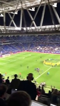 Barcelona won La Liga tonight and the players were celebrating in the centre circle... until Espanyol fans snapped and chased them off the pitch