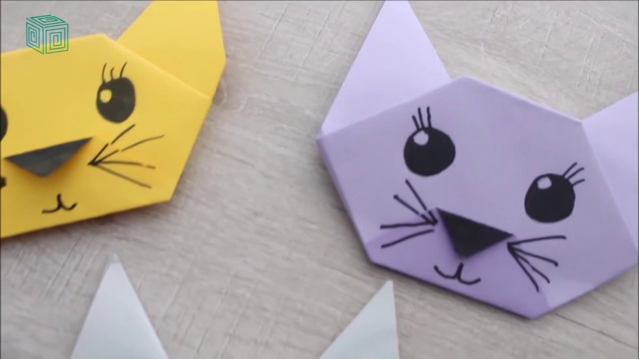 Origami CAT easy DIY paper crafts Origami CAT face video Dailymotion