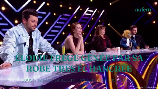 Élodie Frégé gênée par sa robe très échancrée dans Mask Singer, problème en direct