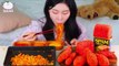 ASMR MUKBANG Fire noodles Cheetos, Tod Mun Kung, Fried Cheese Spam, Deep-fried Shrimp.