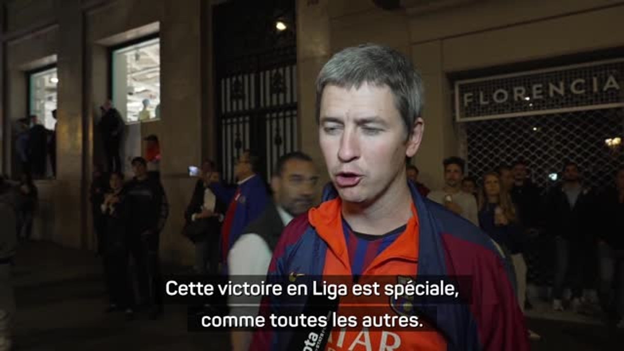 Barcelone - Les supporters fêtent le titre : "La 1ère Liga de Xavi d'une longue série !"