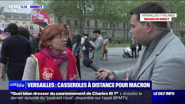 À chaque fois qu'un ministre ou Emmanuel Macron se déplace, on se déplace aussi : des casseroles pour la venue d'Emmanuel Macron à Versailles