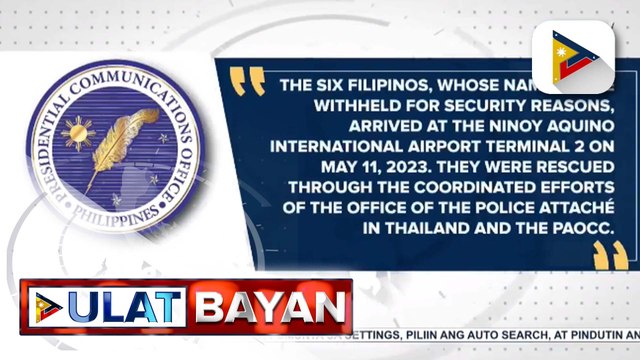 6 Pilipino na biktima ng human trafficking sa Myanmar, nailigtas ng pamahalaan