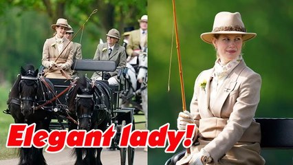 Lady Louise shows off her elegant figure while driving a carriage at the Royal Windsor Horse Show