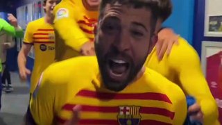 Dans le vestiaire du FC Barcelone après le titre de Champion d'Espagne