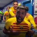 Dans le vestiaire du FC Barcelone après le titre de Champion d'Espagne