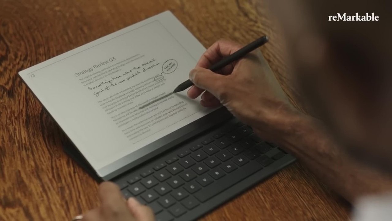 Remarkable type folio: trailer zeigt zubehör für das digitale notizbuch