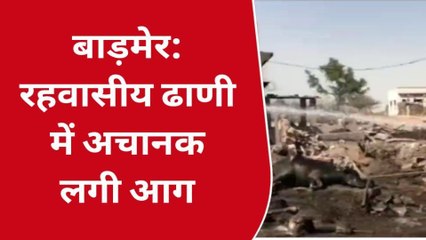 बाड़मेर: रहवासीय ढाणी में अचानक लगी आग, जिंदा जले पशु, फटा सिलेंडर