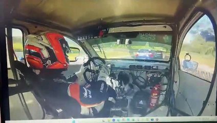 Pedra atravessa parabrisa e quase atinge a cabeça de piloto durante corrida no Paraná