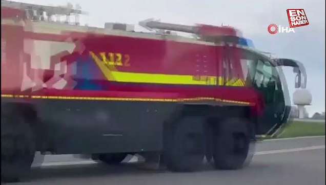 Lüksemburg'da teknik arıza veren uçak acil iniş yaparken kaza atlattı