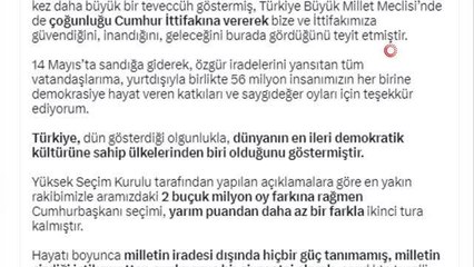 Cumhurbaşkanı Erdoğan'dan 28 Mayıs paylaşımı