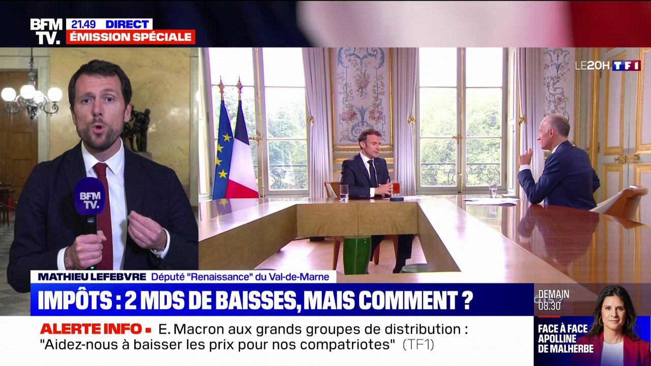 Impôts: "Emmanuel Macron poursuit sa politique qui consiste à taxer moins pour gagner plus" pour Mathieu Lefèvre (Renaissance)