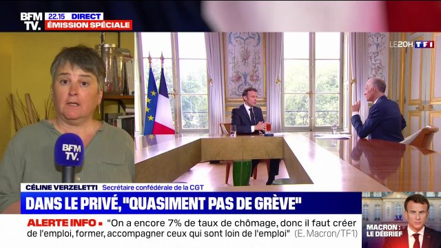Réforme des retraites: Emmanuel Macron est dans le déni d'une mobilisation qui reste inédite et historique pour Céline Verzeletti (CGT)