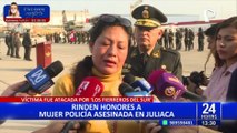 Juliaca: rinden homenaje póstumo a mujer policía asesinada por delincuentes
