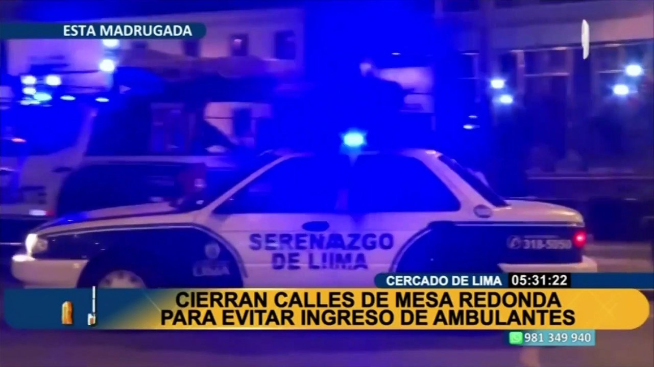Cierran calles de Mesa Redonda para evitar ingreso de comerciantes ambulantes
