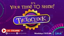 TiktoClock: Maghakot ng happiness kasama ang Sparkle artists! (May 16, 2023)  Get ready for another merry Martes, Tiktropa! Makakasama natin sa kulitan at bardagulan ang Sparkle artists na sina Vanessa Peña, Caitlyn Stave, Tanya Ramos, at Jeff Moses! Sila