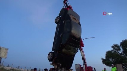 Karaman'da otomobil sulama kanalına uçtu: 1 ölü