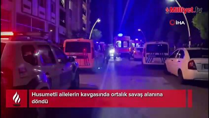 Husumetli ailelerin satırlı bıçaklı kavgası! Yaralılar var