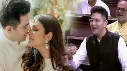 Raghav Chadha Venkaiah Naidu का Parliament में Pehla Pyar Funny Video, Parineeti Engagement से...|