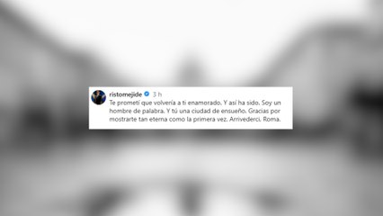 Risto Mejide viaja a Roma y lanza una gran indirecta: “Te prometí que volvería a ti enamorado”