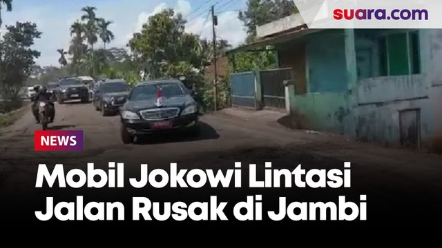 Bukan Cuma di Lampung, Ini Momen Mobil Jokowi Ajrut-ajrutan Saat Lintasi Jalan Rusak di Jambi!