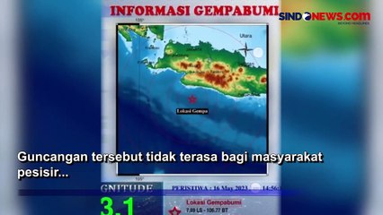 Gempa Magnitudo 3,1 Guncang Laut Sukabumi, Tidak Berpotensi Tsunami