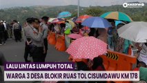 Warga 3 Desa Blokir Ruas Tol Cisumdawu KM 178, Lalu Lintas Lumpuh Total