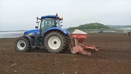 McAvoy family sow barley on the South Island at Greyabbey