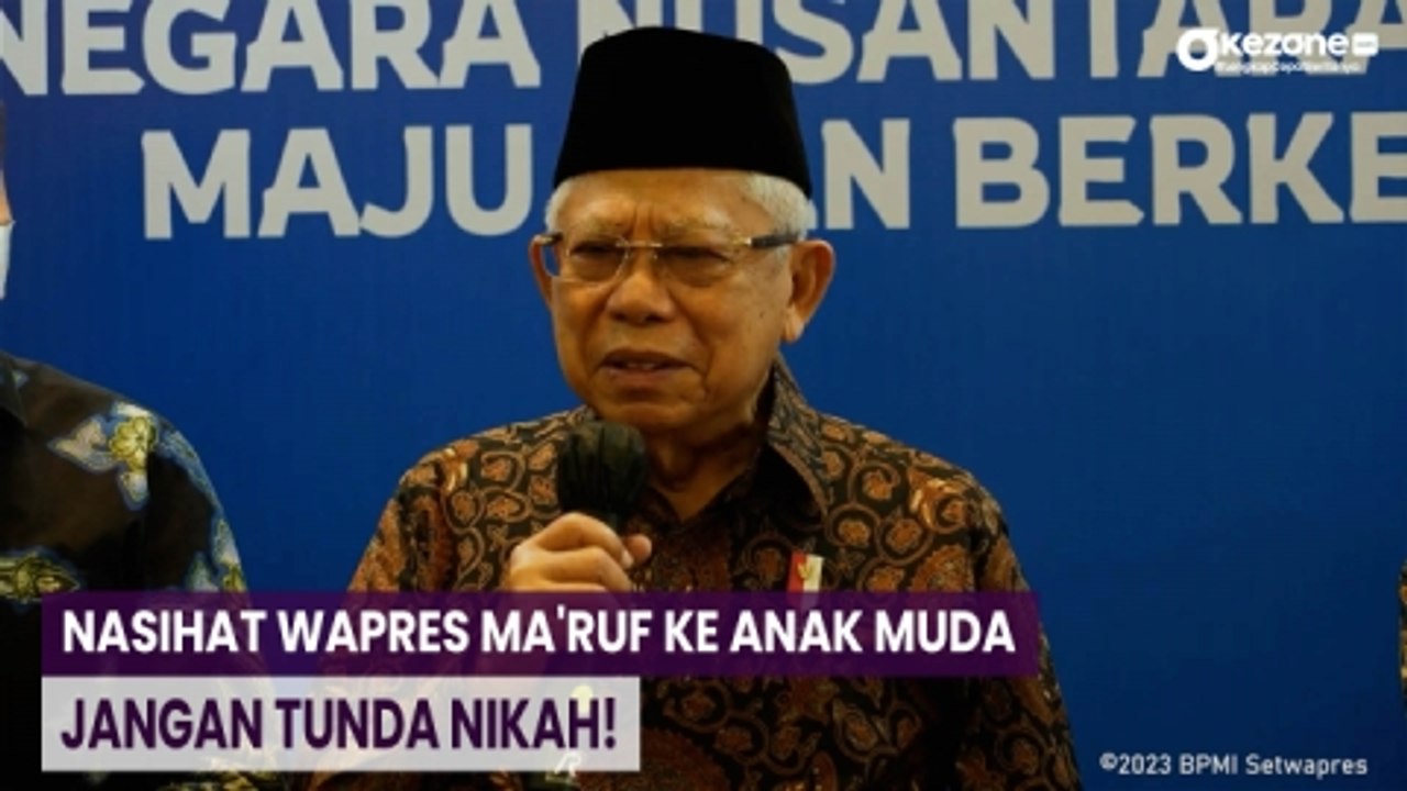 Nasihat Wapres Maruf ke Anak Muda: Jangan Tunda Nikah!