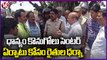 Farmers Protest On Road By Blocking Traffic Over Paddy Procurement Issue _ Medak _ V6 News