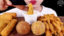 ASMR MUKBANG｜CHEESE BALL, CHEESE STICK, FRENCH FRIES, CORN DOG, CHICKEN 뿌링클 먹방  치킨 치즈볼 치즈스틱 감자튀김 핫도그