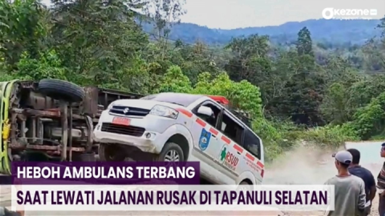 Heboh Ambulans Terbang saat Lewati Jalanan Rusak di Tapanuli Selatan