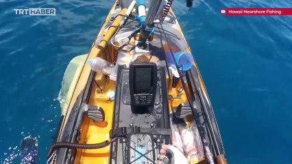 Teknede balık tutarken köpekbalığı saldırdı