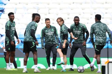 Real Madrid train at the Etihad ahead of Champions League semi-final