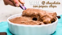 Tarta de chocolate con papas chips, receta super fácil