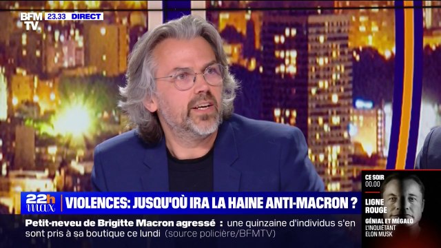 Aymeric Caron (LFI): Ce n'est pas parce qu'un mannequin a été brûlé dans une manifestation que ça appelle à vraiment s'en prendre à [Emmanuel Macron] physiquement