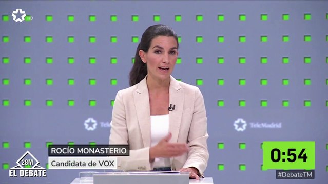 Minuto de cierre de Rocío Monasterio en el debate de candidatos para la Comunidad de Madrid