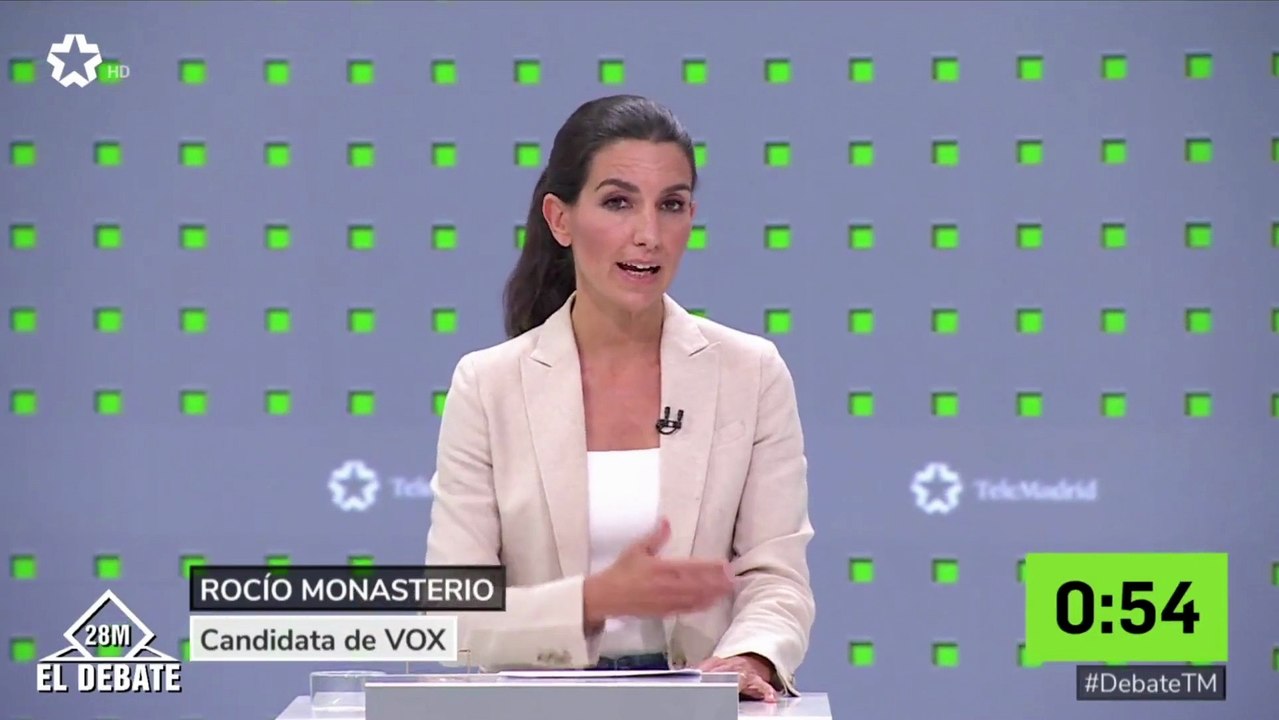 Minuto de cierre de Rocío Monasterio en el debate de candidatos para la Comunidad de Madrid