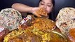 Mukbang Big Omelet with Spicy Briyani, Indian Spicy Chicken, Indian Curry, Canai Bread