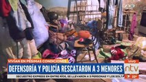 Defensoría y Policía rescataron a 3 menores