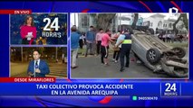 Miraflores: taxi colectivo provoca accidente en plena avenida Arequipa