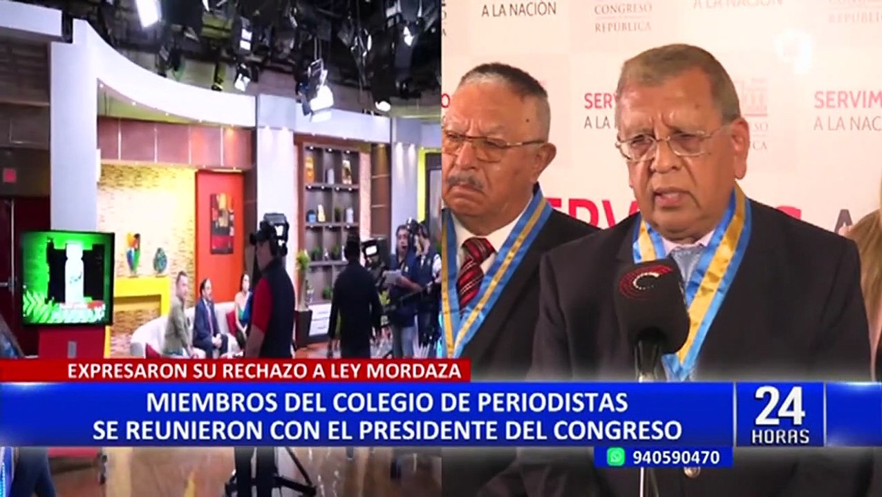 Colegio de Periodistas se reúne con presidente del Congreso por "ley mordaza"