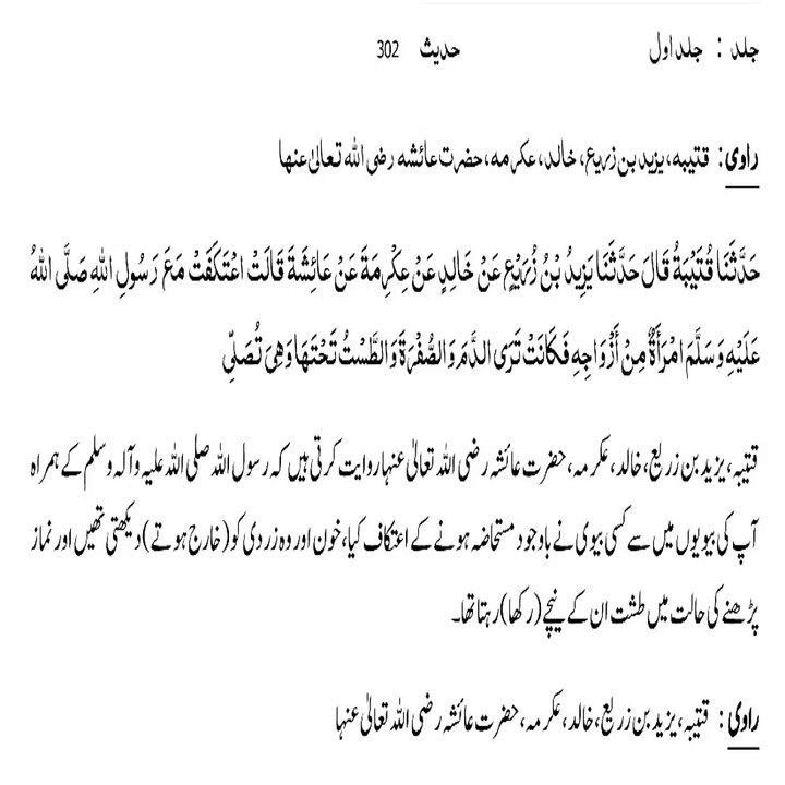 Sahih Bukhari Hadith 302