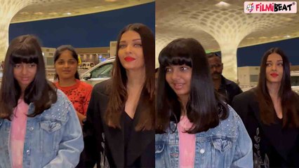 Aishwarya Rai Bachchan बेटी Aaradhya के साथ Cannes 2023 attend करने निकली, देर रात Airport पर दिखी!