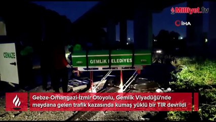 Gemlik’te kontrolden çıkan TIR dere yatağına düştü: 1 ölü